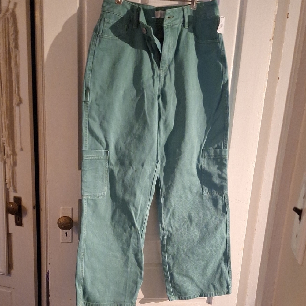 Women's Teal Cargo Pants